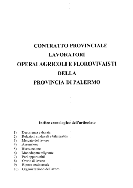 Il contratto. - FLAI CGIL SICILIA