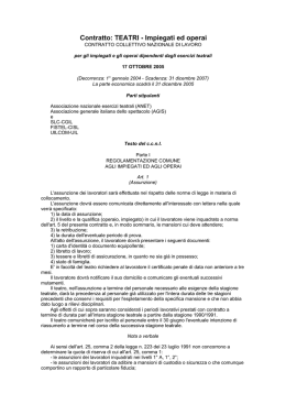 Contratto: TEATRI - Impiegati ed operai
