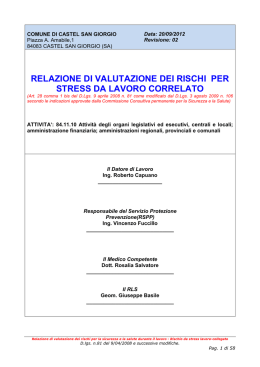 relazione di valutazione dei rischi per stress da lavoro correlato