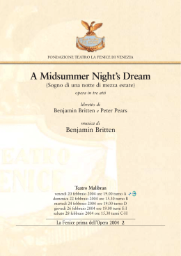 A Midsummer Night`s Dream - Università degli studi di Pavia