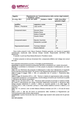 Regolamento per l`amministrazione della carriera degli studenti