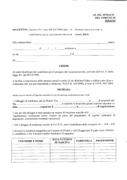 MODULO PER IL SOSTEGNO ALLE LOCAZIONI PRIVATE