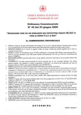 CROCE ROSSA ITALIANA Comitato rovinciale di Asti