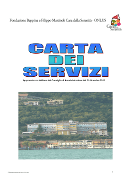 carta dei servizi - Fondazione Beppina e Filippo Martinoli Casa della