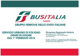 SERVIZIO URBANO DI FOLIGNO ORARI IN VIGORE DAL 1