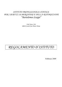 regolamento d`istituto