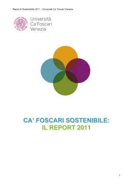 Report di Sostenibilità 2011 - Università Ca` Foscari di Venezia
