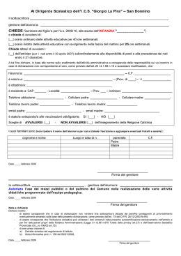 Al Dirigente Scolastico dell I .C.S. Giorgio La Pira San Donnino