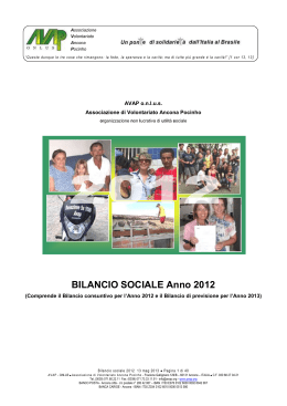 Bilancio sociale AVAP 2012