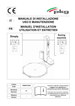 manuale di installazione uso e manutenzione manuel d`installation
