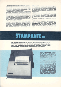 Scegliere una stampante per il nostro microcom puter non &egrave; stata