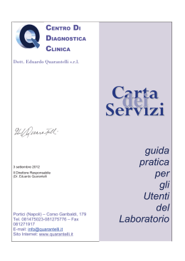 Carta dei Servizi - Centro di Diagnostica Clinica