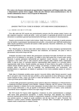 l`origine della vita - Dipartimento di Agraria