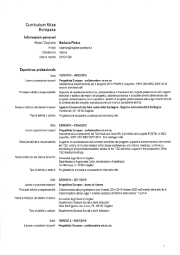 Curriculum - Regione Autonoma della Sardegna
