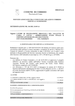 ORIGINALE COMUNE DI CORRIDO