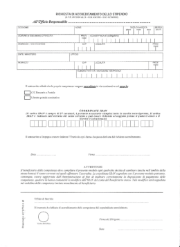 Richiesta di accreditamento dello stipendio