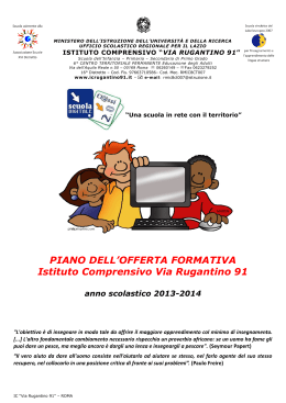 P.O.F. 2013-2014 - Istituto Comprensivo "via Rugantino 91"