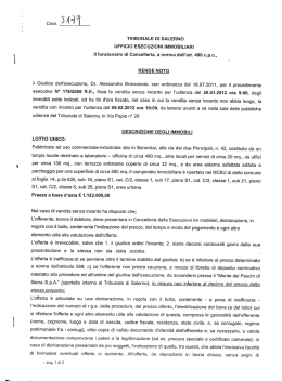 TRIBUNALE DI SALERNO UFFICIO ESECUZIONI IMMOBILIARI Il