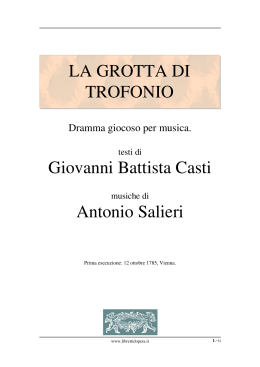 La grotta di Trofonio - Libretti d`opera italiani