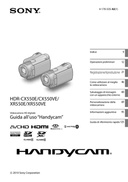 Guida all`uso “Handycam” HDR