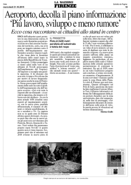 Aeroporto, decolla il piano informazione `Più