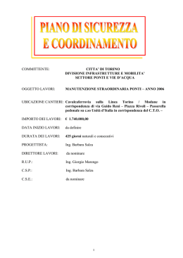 Piano di Sicurezza e Coordinamento - Bandi on-line