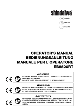 OPERATOR`S MANUAL BEDIENUNGSANLEITUNG MANUALE
