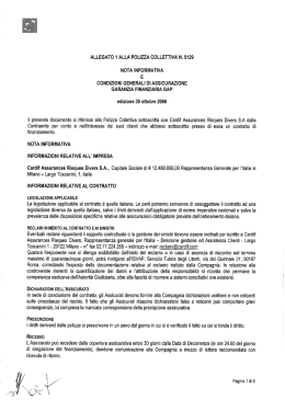 ALLEGATO 1 ALLA POLIZZA COLLETTIVA N. 5129 NOTA