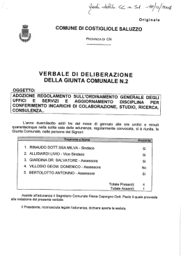 Regolamento Uffici e Servizi - Sito ufficiale del Comune di