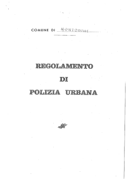 regolamento polizia urbana