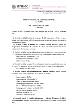 Elenco per la classe L-19 - Scienze della formazione, dei beni