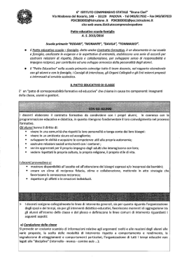 Patto Educativo Scuola Primaria - 6&deg; Istituto Comprensivo Padova