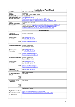 Institutional Fact Sheet