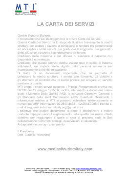 la carta dei servizi - Medical Tourism Italy