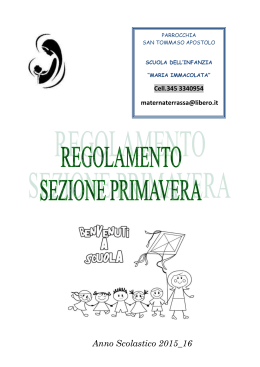 Anno Scolastico 2015_16 - Scuola dell`Infanzia Terrassa Padovana