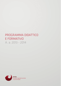 PROGRAMMA DIDATTICO E FORMATIVO A. a. 2013