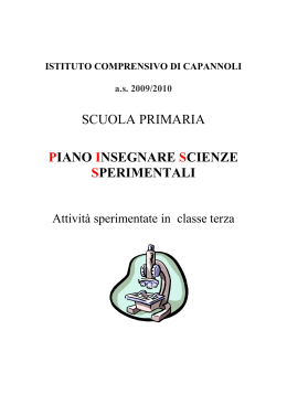 scuola primaria piano insegnare scienze sperimentali