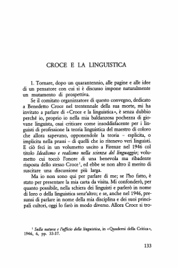 CROCE E LA LINGUISTICA