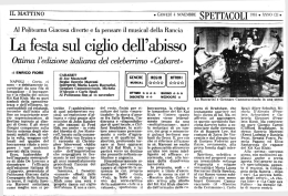 La festa sul ciglio dell`abisso