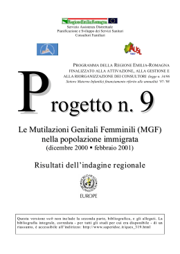 Indagine su MGF della Regione Emilia-Romagna