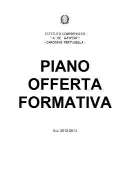 Piano Offerta Formativa 2013/14 - Istituto Comprensivo Statale