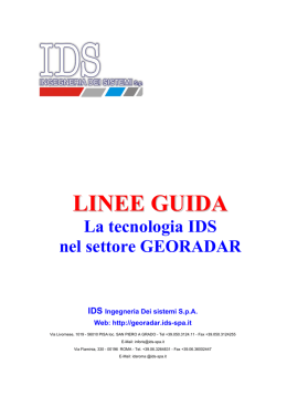 Note tecniche IDS sulla tecnologia Georadar e