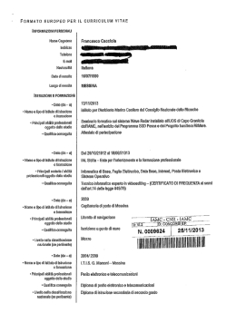 FORMATO EUROPEO PER il. CURRICULUM ViTAE