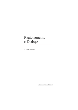 Ragionamento e Dialogo - Biblioteca della Letteratura Italiana