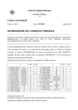 deliberazione del consiglio comunale