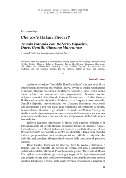 Che cos`è Italian Theory?