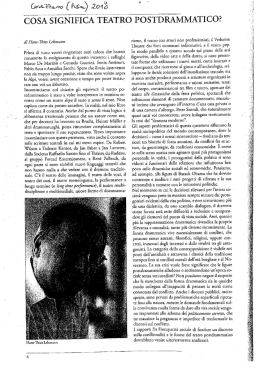cosa SIGNIFICA TEATRO POSTDRAMMATICO?