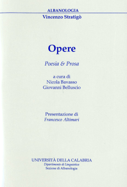V. Stratig&ograve;. Opere, Poesia e Prosa
