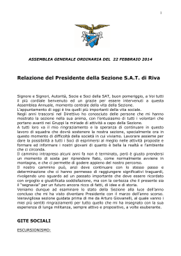 Relazione del Presidente - Sezione di Riva del Garda