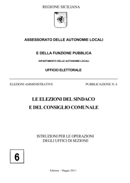 le elezioni del sindaco e del consiglio comunale
